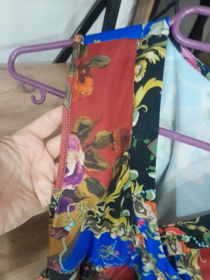 Renkli V Yaka Bohem Uzun tulum giyilmedi - Görsel 3