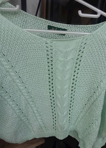 Yeşil Örgü Kadın Triko Kazak - Görsel 2