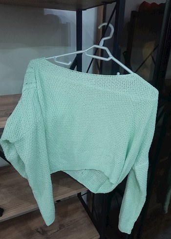 Yeşil Örgü Kadın Triko Kazak - Görsel 5