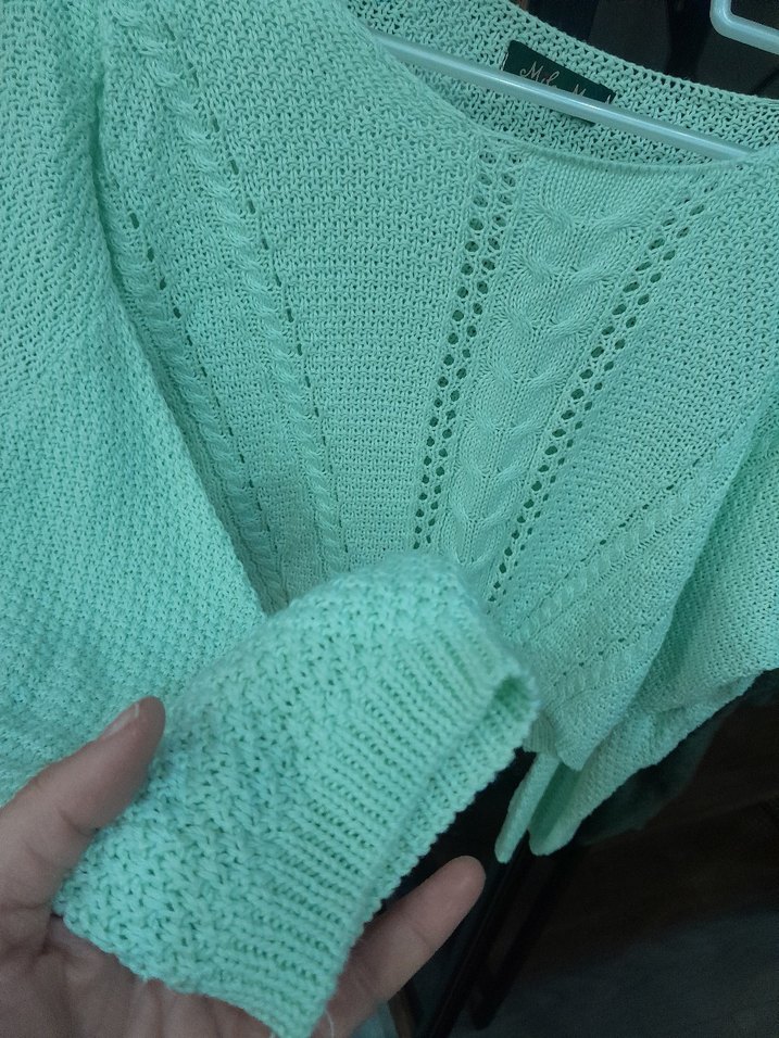 Yeşil Örgü Kadın Triko Kazak - Görsel 4