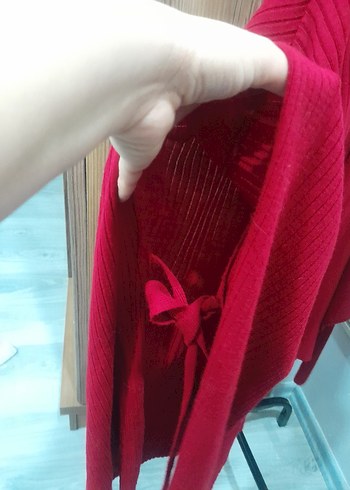 Kırmızı Kadın Bohem Salaş Hırka - Görsel 4