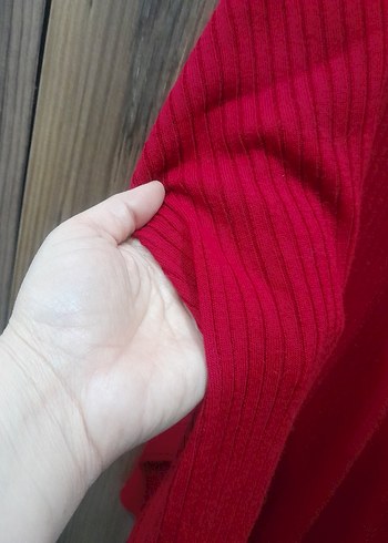 Kırmızı Kadın Bohem Salaş Hırka - Görsel 6