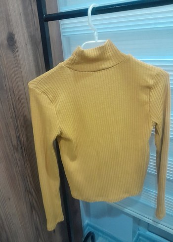 Sarı Balıkçı Yaka Kadın Triko Kazak - Görsel 4