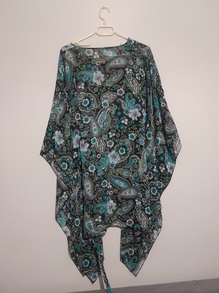 Çiçek Desenli Uzun Bohem Kadın Pareo tunik - Görsel 4