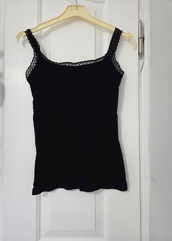 Diğer Siyah Dantel Detaylı Kadın Tank Top