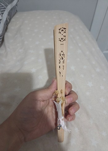 Bej Ahşap Oymalı yelpaze - Görsel 4