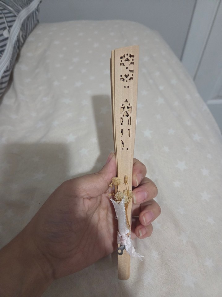 Bej Ahşap Oymalı yelpaze - Görsel 4