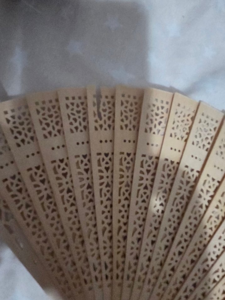 Bej Ahşap Oymalı yelpaze - Görsel 2