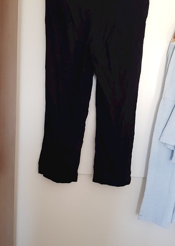 LC Waikiki Siyah Midi Kadın hafif bol paça pamuklu Pantolon