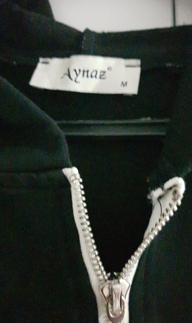 Uzun Siyah Fermuarlı Kadın Spor Kaban.(m.l.xl) uyumlu - Görsel 3