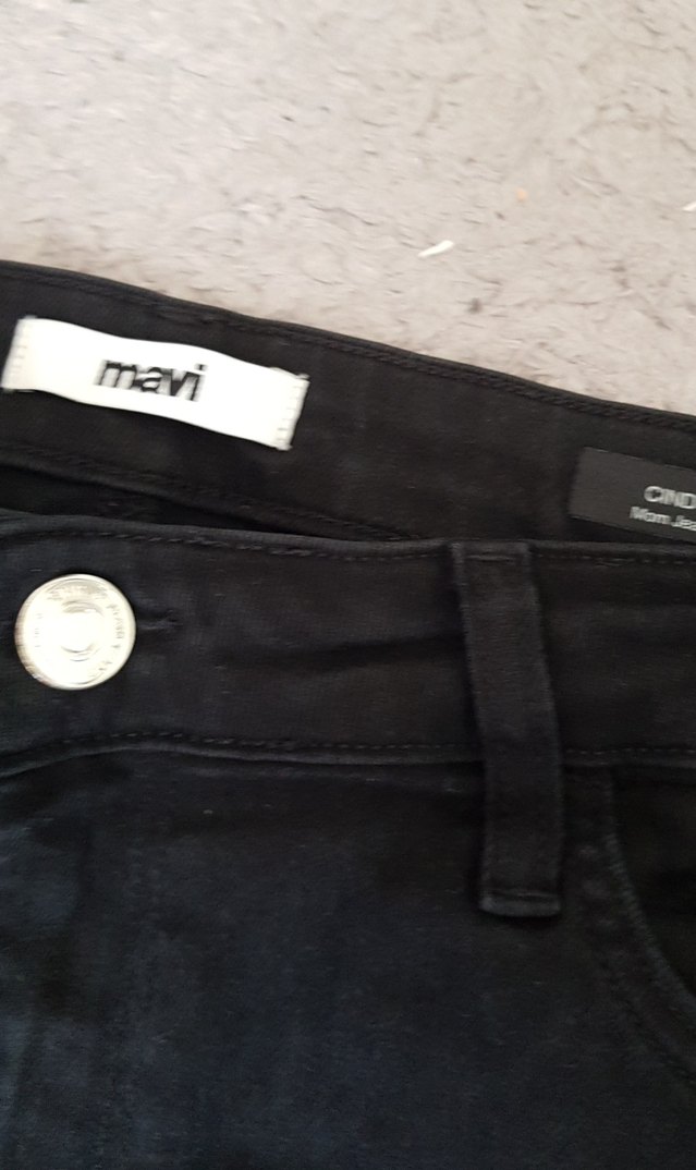 Kemer Detaylı Siyah Kadın Denim Pantolon.31-27 beden - Görsel 3