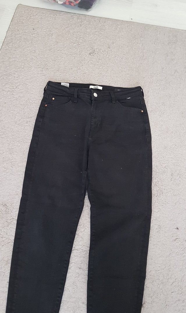 Kemer Detaylı Siyah Kadın Denim Pantolon.31-27 beden - Görsel 2