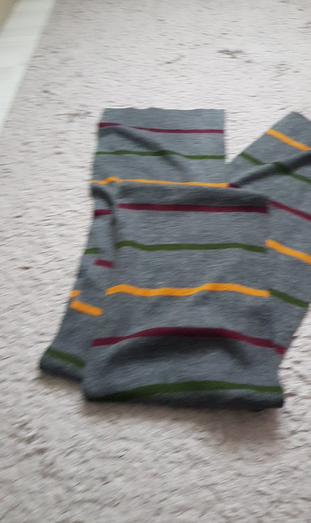 Çizgili Uzun Gri Erkek Atkı - Görsel 2