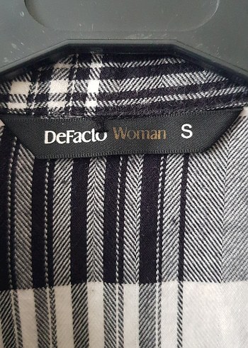 Kadın Gri Kareli Uzun Kollu Gömlek - Görsel 2