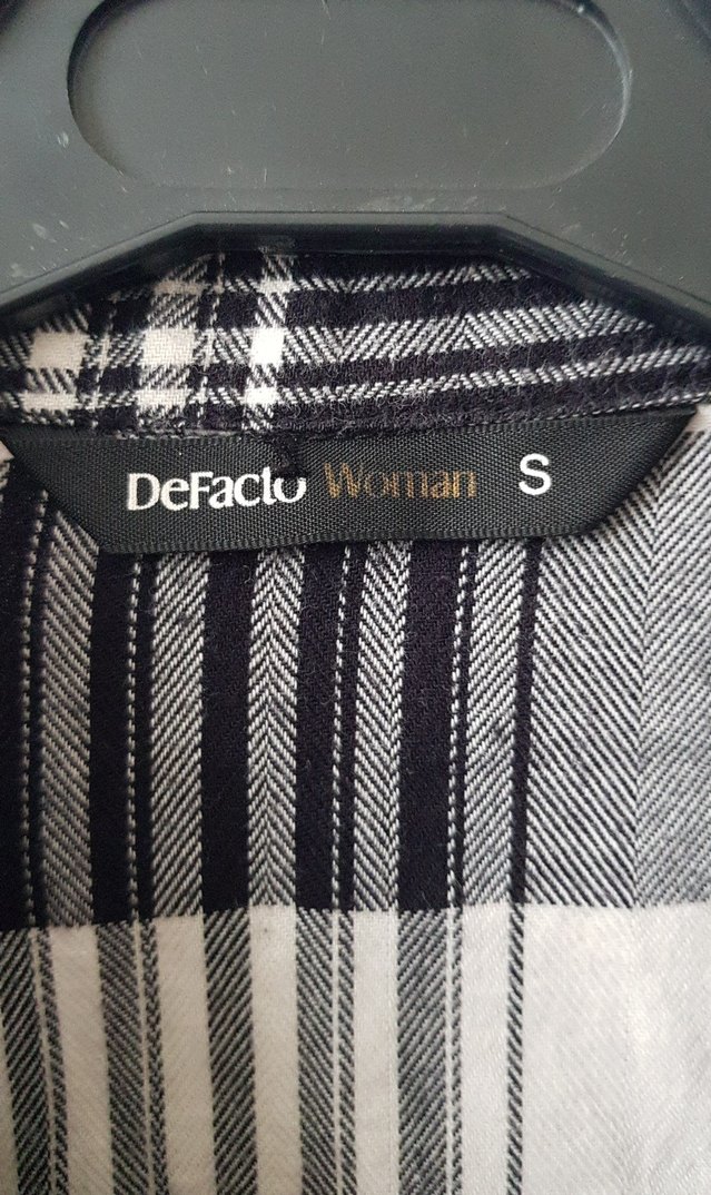 Kadın Gri Kareli Uzun Kollu Gömlek - Görsel 2