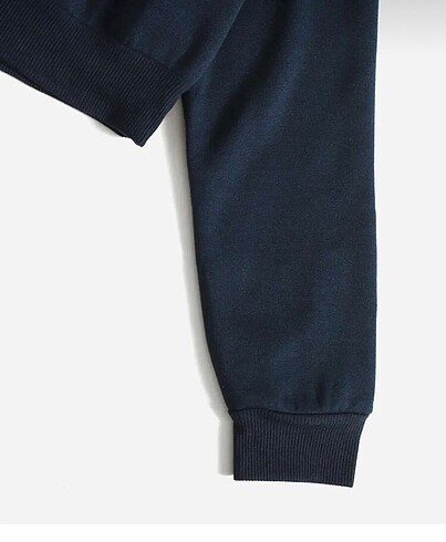 xs Beden lacivert Renk KADIN OVERSİZE CROP SWEATSHİRT