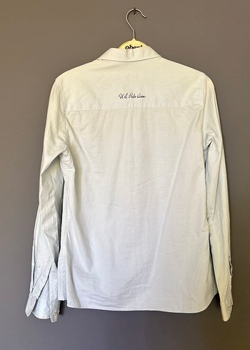 U.S Polo Assn. Bebe mavi Uzun Kollu Keten Gömlek