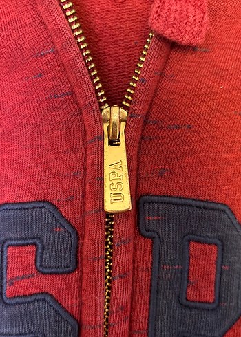 m Beden Kırmızı USPA Fermuarlı Kadın Sweatshirt