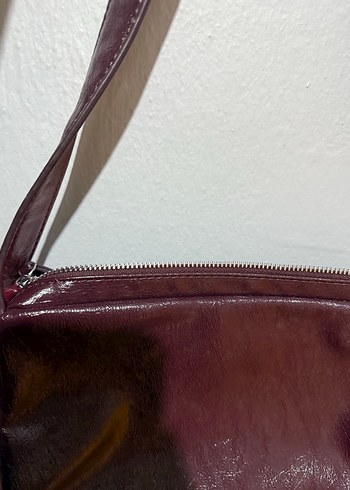 Bordo Deri Tokalı Kadın Çanta - Görsel 2