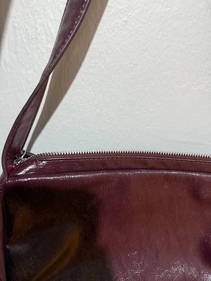 Bordo Deri Tokalı Kadın Çanta - Görsel 2