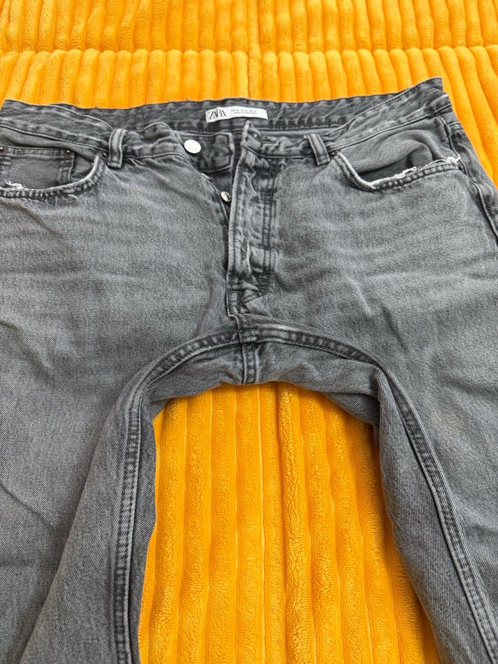 Gri Bağlama Desenli Düğmeli Kadın Midi Kot - Görsel 3