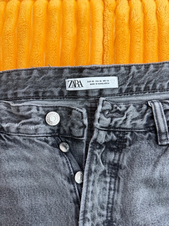 Gri Bağlama Desenli Düğmeli Kadın Midi Kot - Görsel 2