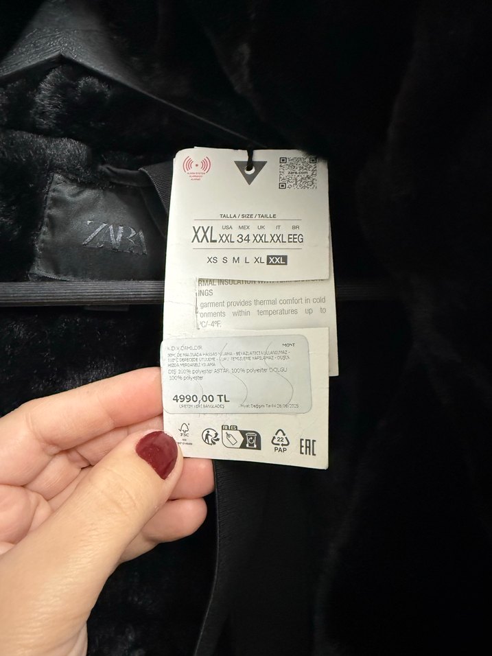 Siyah Kürklü  Şişme Zara Mont - Görsel 3