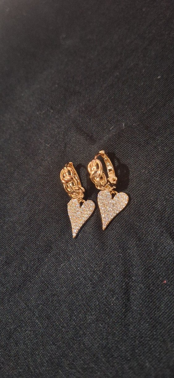 Zincir Detaylı Altın Renkli Kalp Bileklik - Görsel 2