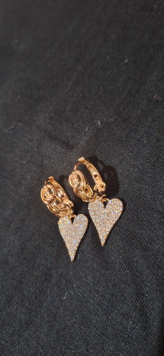 Zincir Detaylı Altın Renkli Kalp Bileklik - Görsel 3