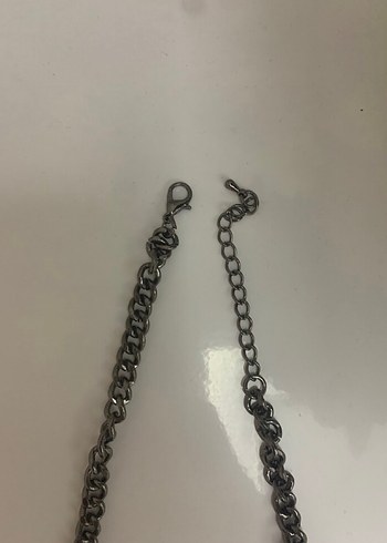 Gri Zincir Detaylı Kolye - Görsel 4