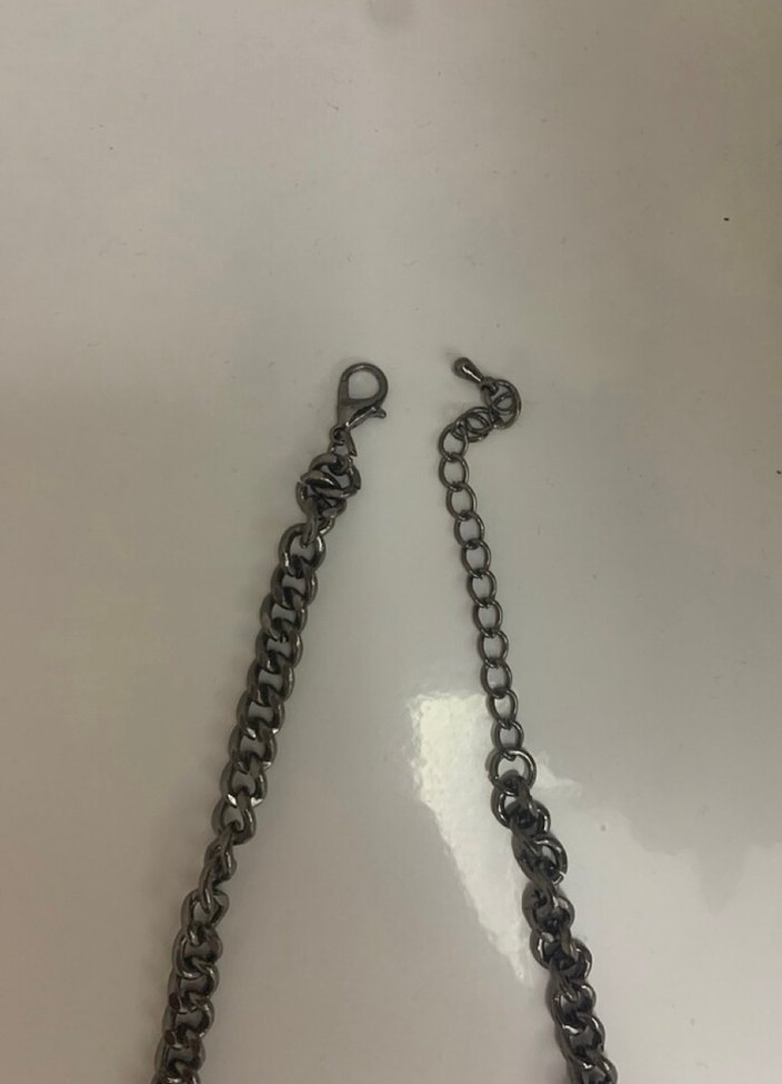 Gri Zincir Detaylı Kolye - Görsel 4