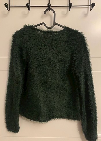 Mango Yeşil Yünlü Kürklü Kazak - Görsel 2