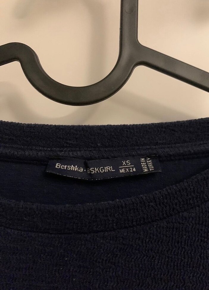 Bershka  Lacivert Uzun Kollu Bisiklet Yaka sweat - Görsel 2