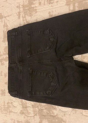 Siyah yanları taşlı Kadın Kot Pantolon - Görsel 3