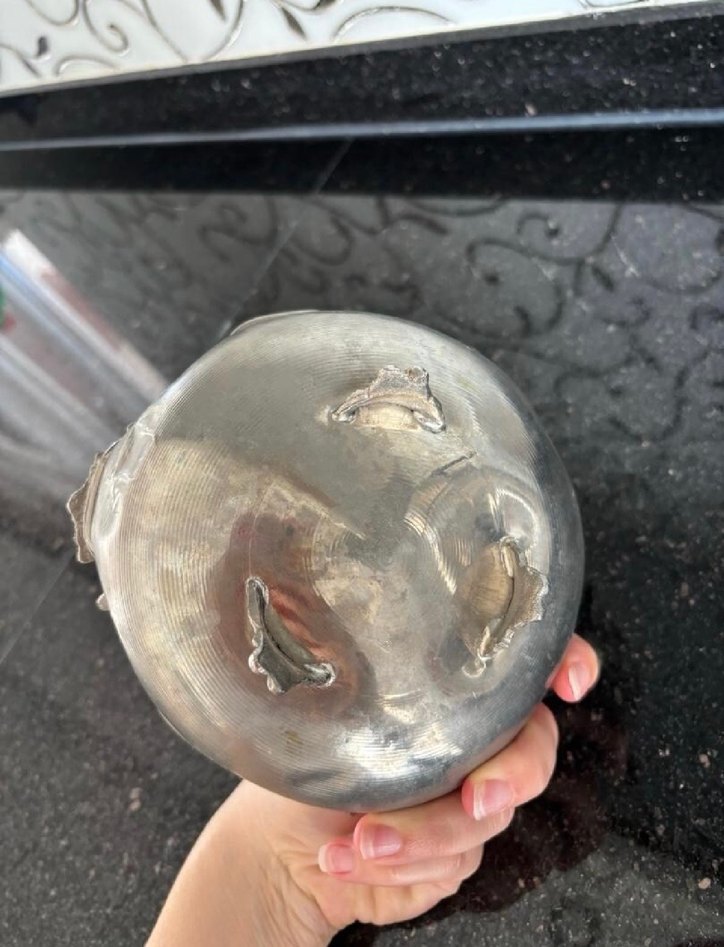 3 ayaklı gümüş kaplama şekerlik - Görsel 3