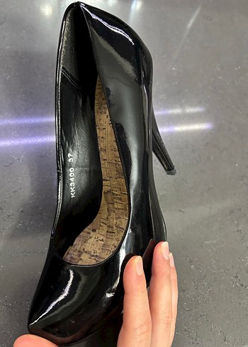 Siyah Rugan Platform Topuklu Stiletto 37 numara - Görsel 2