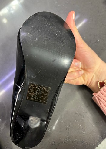 Siyah Rugan Platform Topuklu Stiletto 37 numara - Görsel 3