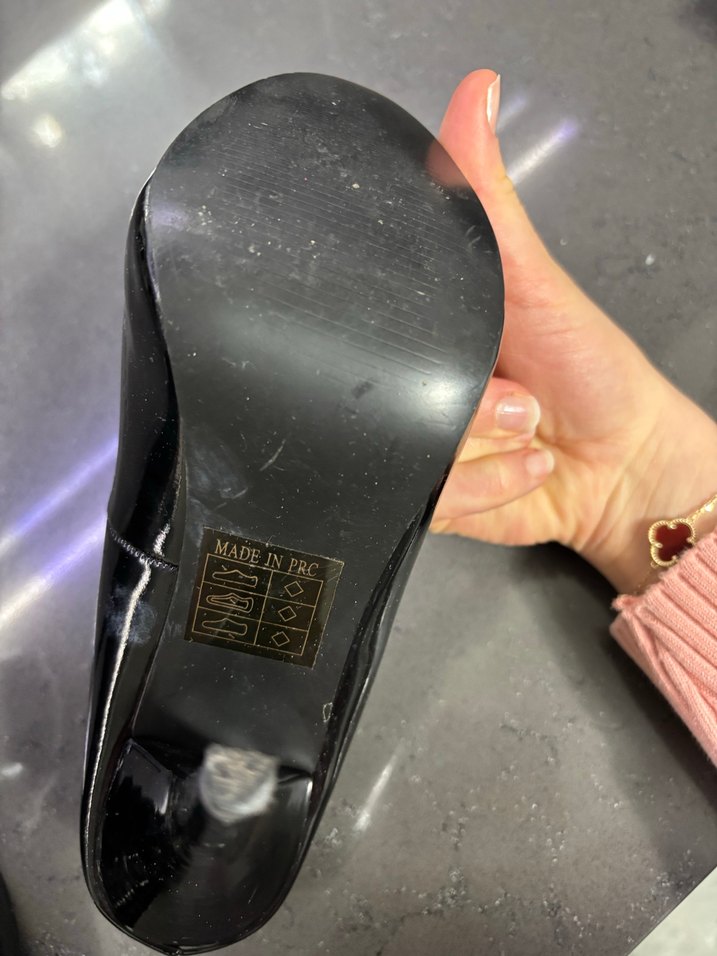 Siyah Rugan Platform Topuklu Stiletto 37 numara - Görsel 3