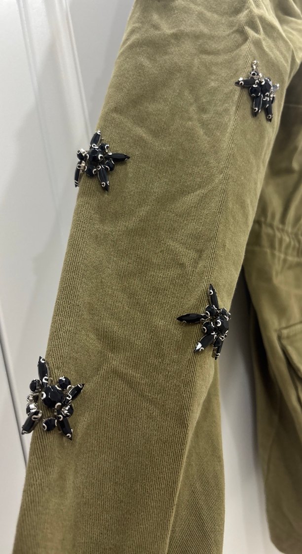 Düğmeli Kadın Midi Boy Kamuflaj Ceket - Görsel 2