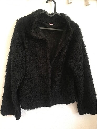 m Beden siyah Renk Peluş hırka #kürk #peluş