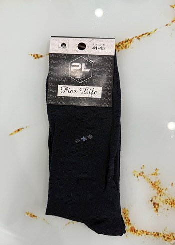 Erkek Mavi Nakışlı Midi Çorap 41-45