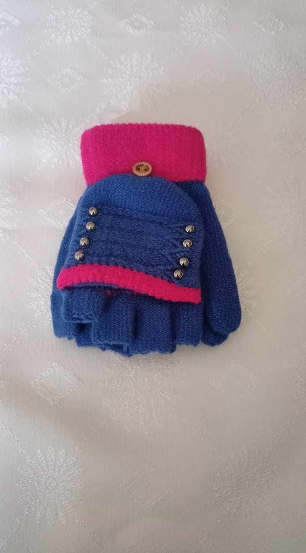 Renkli Kadın Örgü Eldiven - Görsel 2