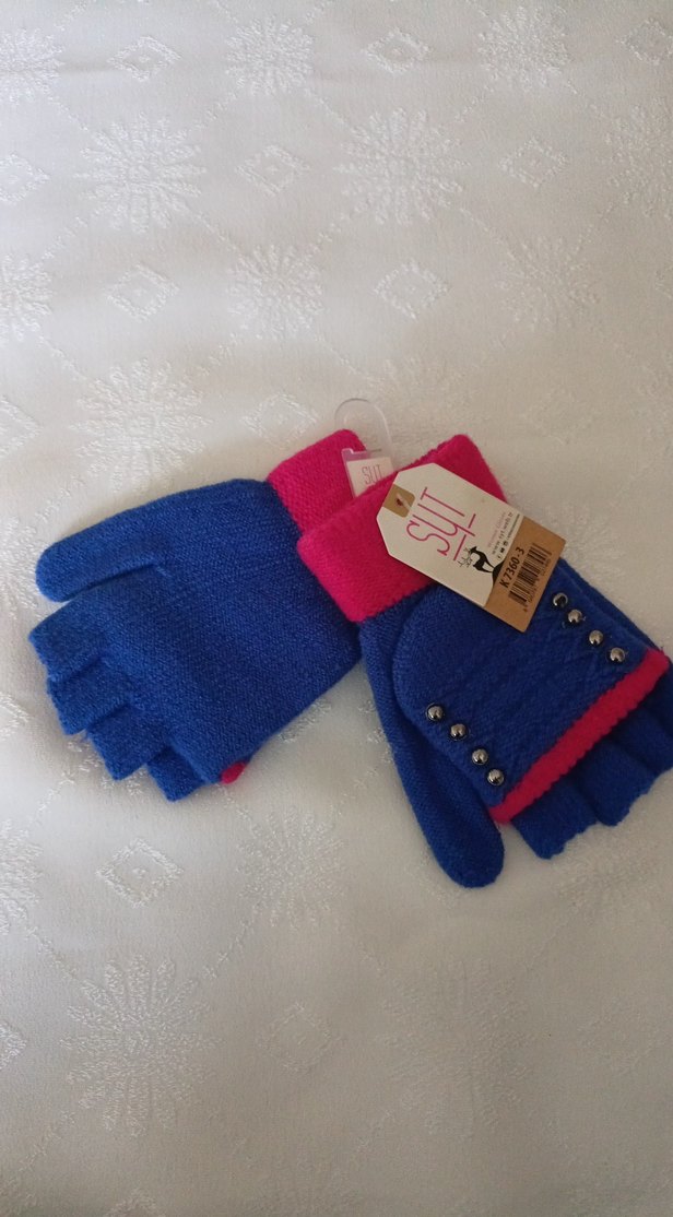 Renkli Kadın Örgü Eldiven - Görsel 3