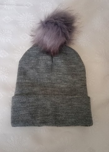 Pul İşlemeli Gri Kadın Bere - Görsel 2