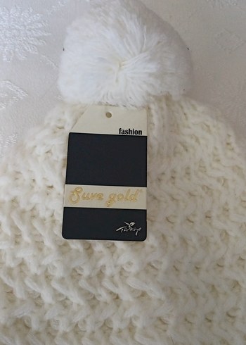 Beyaz Örgü Kadın Bere - Görsel 2