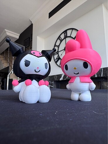 Kuromi ve My Melody 3D Figür