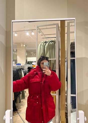 Kırmızı Kadın Kış Montu - Görsel 2