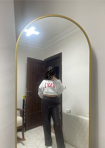 mango acı kahve deri pantolon - Görsel 2