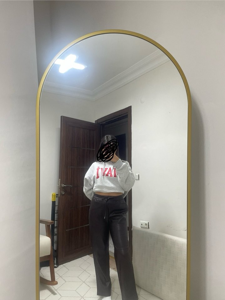 mango acı kahve deri pantolon - Görsel 2