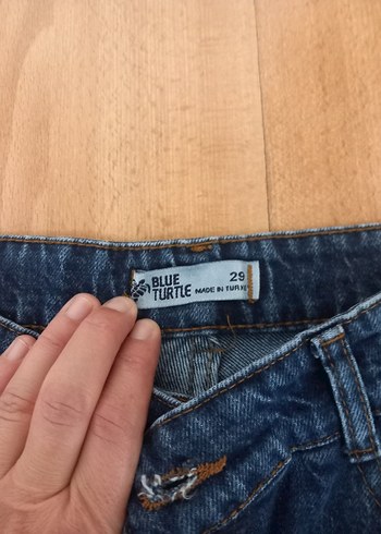 Blue House Kadın Lacivert Geniş Kesim Midi Kot Pantolon